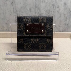 Loewe Anagram W Hook Wallet with Coin Pouch